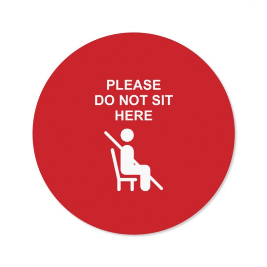 Covid-19 Chair Sticker Please do not sit here Red 26cm 3pcs